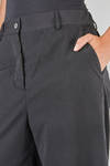 wide trousers in washed wool and cotton twill - BERGFABEL 