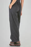 wide trousers in washed wool and cotton twill - BERGFABEL 