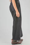 wide trousers in washed wool and cotton twill - BERGFABEL 