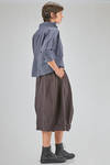 short and wide shirt, in washed cotton poplin with bicolor micro-check - BERGFABEL 