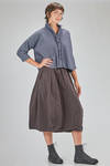 short and wide shirt, in washed cotton poplin with bicolor micro-check - BERGFABEL 