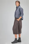 short and wide shirt, in washed cotton poplin with bicolor micro-check - BERGFABEL 