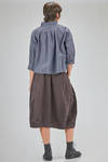 short and wide shirt, in washed cotton poplin with bicolor micro-check - BERGFABEL 