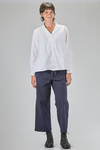 hip-lenght shirt, wide, in washed cotton poplin - BERGFABEL 