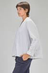 hip-lenght shirt, wide, in washed cotton poplin - BERGFABEL 