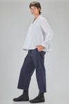 hip-lenght shirt, wide, in washed cotton poplin - BERGFABEL 