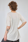 t-shirt lunga e ampia in jersey fiammato di lino - ATELIER SUPPAN 