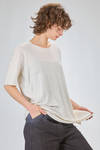 t-shirt lunga e ampia in jersey fiammato di lino - ATELIER SUPPAN 
