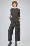 long and wide t-shirt of flamed overdyed linen and cotton jersey - ATELIER SUPPAN 