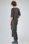 long and wide t-shirt of flamed overdyed linen and cotton jersey - ATELIER SUPPAN 