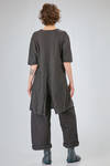 long and wide t-shirt of flamed overdyed linen and cotton jersey - ATELIER SUPPAN 