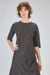 long and wide t-shirt of flamed overdyed linen and cotton jersey - ATELIER SUPPAN 