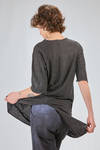 long and wide t-shirt of flamed overdyed linen and cotton jersey - ATELIER SUPPAN 