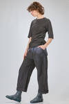 long and wide t-shirt of flamed overdyed linen and cotton jersey - ATELIER SUPPAN 