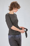 long and wide t-shirt of flamed overdyed linen and cotton jersey - ATELIER SUPPAN 