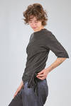 long and wide t-shirt of flamed overdyed linen and cotton jersey - ATELIER SUPPAN 