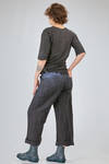 long and wide t-shirt of flamed overdyed linen and cotton jersey - ATELIER SUPPAN 