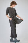 long and wide t-shirt of flamed overdyed linen and cotton jersey - ATELIER SUPPAN 