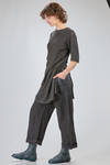 long and wide t-shirt of flamed overdyed linen and cotton jersey - ATELIER SUPPAN 