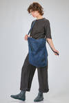 borsa a sacca di medie dimensioni in denim di cotone e lino tye-and-dye - ATELIER SUPPAN 
