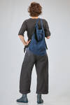 borsa a sacca di medie dimensioni in denim di cotone e lino tye-and-dye - ATELIER SUPPAN 