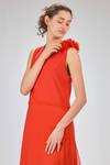 long dress, slim fit on the waist, in cotton and silk jersey and silk georgette - ALEKSANDR MANAMIS 