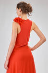 long dress, slim fit on the waist, in cotton and silk jersey and silk georgette - ALEKSANDR MANAMIS 