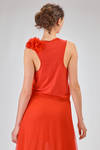 long dress, slim fit on the waist, in cotton and silk jersey and silk georgette - ALEKSANDR MANAMIS 