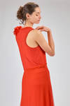 long dress, slim fit on the waist, in cotton and silk jersey and silk georgette - ALEKSANDR MANAMIS 