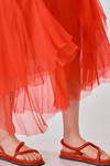 long dress, slim fit on the waist, in cotton and silk jersey and silk georgette - ALEKSANDR MANAMIS 