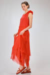 long dress, slim fit on the waist, in cotton and silk jersey and silk georgette - ALEKSANDR MANAMIS 