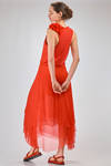 long dress, slim fit on the waist, in cotton and silk jersey and silk georgette - ALEKSANDR MANAMIS 