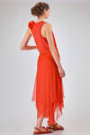 long dress, slim fit on the waist, in cotton and silk jersey and silk georgette - ALEKSANDR MANAMIS 