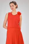 long dress, slim fit on the waist, in cotton and silk jersey and silk georgette - ALEKSANDR MANAMIS 
