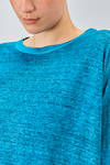 hip length t-shirt, wide, made of flamed overdyed linen knitfringed boundaries - AVANT TOI 