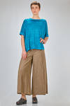hip length t-shirt, wide, made of flamed overdyed linen knitfringed boundaries - AVANT TOI 