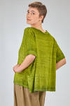hip length t-shirt, wide, made of flamed overdyed linen knit - AVANT TOI 