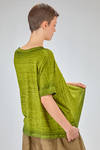 hip length t-shirt, wide, made of flamed overdyed linen knit - AVANT TOI 