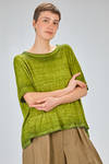 hip length t-shirt, wide, made of flamed overdyed linen knit - AVANT TOI 