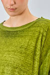 hip length t-shirt, wide, made of flamed overdyed linen knit - AVANT TOI 