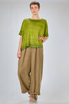hip length t-shirt, wide, made of flamed overdyed linen knit - AVANT TOI 