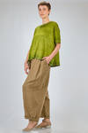 hip length t-shirt, wide, made of flamed overdyed linen knit - AVANT TOI 