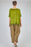 hip length t-shirt, wide, made of flamed overdyed linen knit - AVANT TOI 