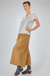 hip length t-shirt of laminated knit in melange linen - AVANT TOI 