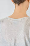 hip length t-shirt of laminated knit in melange linen - AVANT TOI 