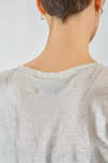 hip length t-shirt of laminated knit in melange linen - AVANT TOI 