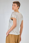hip length t-shirt of laminated knit in melange linen - AVANT TOI 