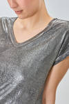 t-shirt al fianco in maglia laminata di lino melange - AVANT TOI 