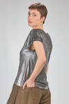 t-shirt al fianco in maglia laminata di lino melange - AVANT TOI 
