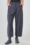 ancle length trousers, soft, in cotton and linen washed canvas - BERGFABEL 